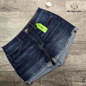 SO Juniors High Rise Curvy Shortie Denim Shorts Size 11